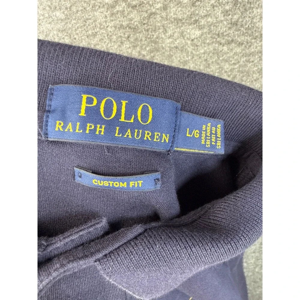 Polo Ralph Lauren Custom Fit Long Sleeve Polo Shirt Purple Mens Size L Preppy‎